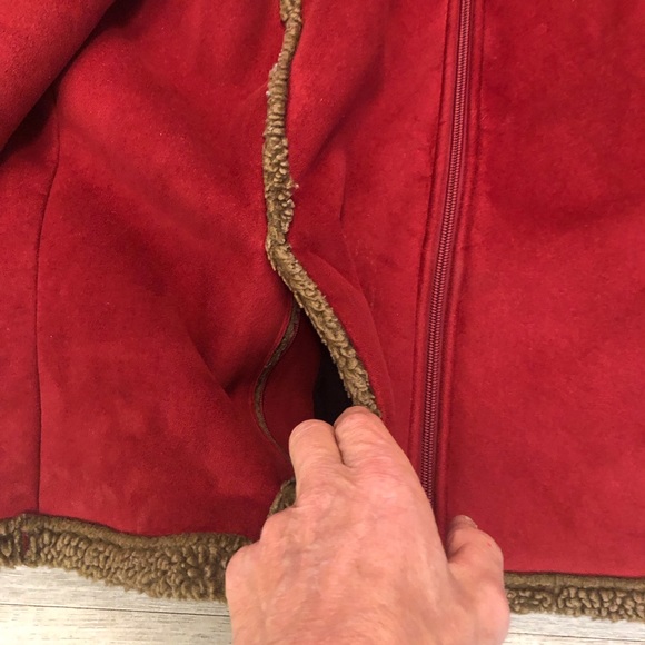 Women’s LL Bean SZ L Regular Winter Faux Sherpa Micro Faux Soft Suede Style Coat - Picture 11 of 15